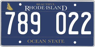 RI license plate 789022