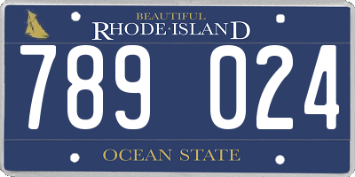 RI license plate 789024