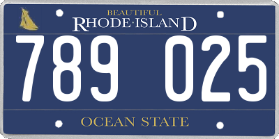 RI license plate 789025