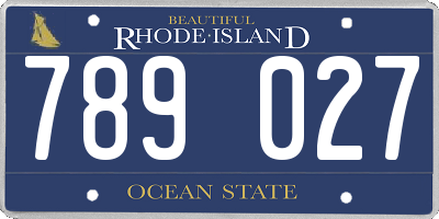 RI license plate 789027