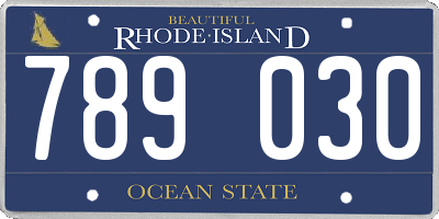 RI license plate 789030