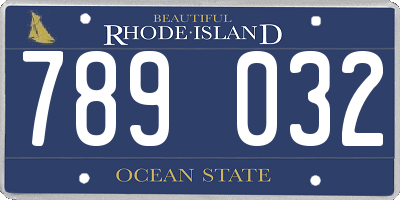 RI license plate 789032