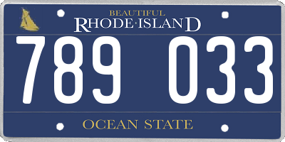 RI license plate 789033