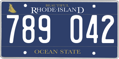 RI license plate 789042