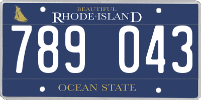 RI license plate 789043