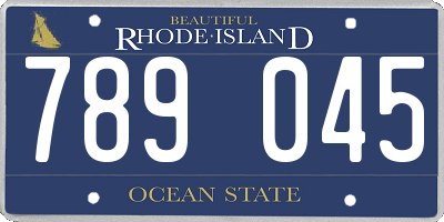 RI license plate 789045