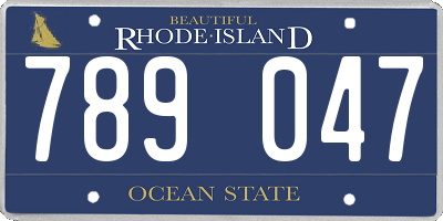 RI license plate 789047