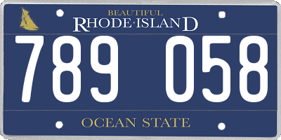 RI license plate 789058