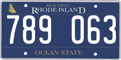 RI license plate 789063