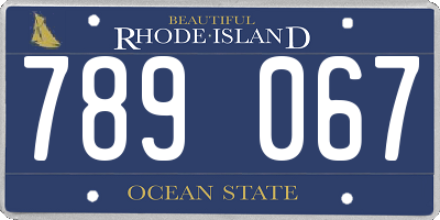 RI license plate 789067