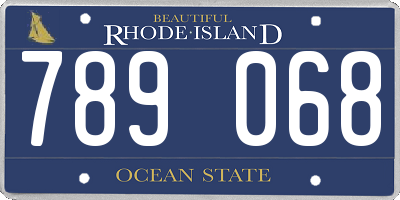 RI license plate 789068