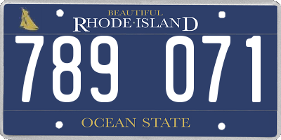 RI license plate 789071