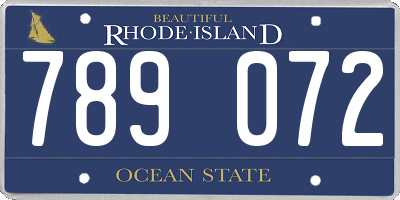 RI license plate 789072