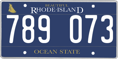 RI license plate 789073