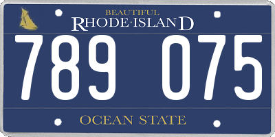 RI license plate 789075