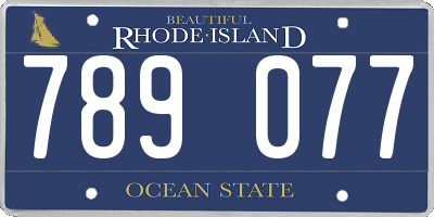 RI license plate 789077