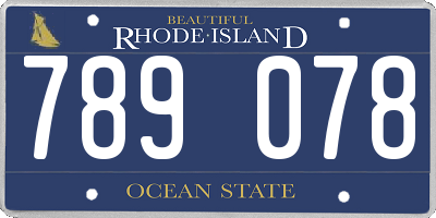 RI license plate 789078