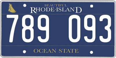 RI license plate 789093