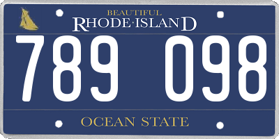 RI license plate 789098