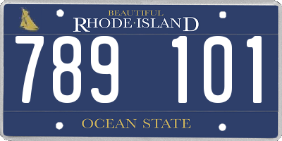 RI license plate 789101
