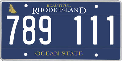 RI license plate 789111