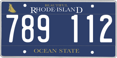 RI license plate 789112