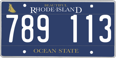 RI license plate 789113