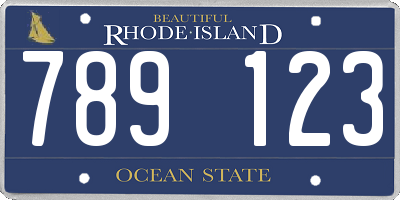 RI license plate 789123