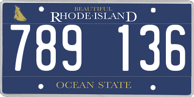 RI license plate 789136