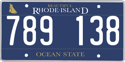 RI license plate 789138