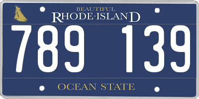 RI license plate 789139