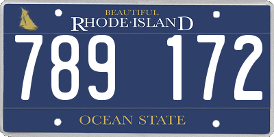 RI license plate 789172