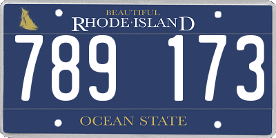 RI license plate 789173