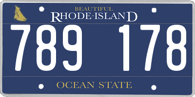 RI license plate 789178