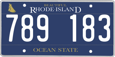 RI license plate 789183