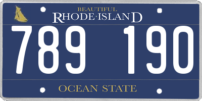 RI license plate 789190