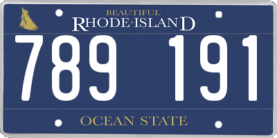 RI license plate 789191