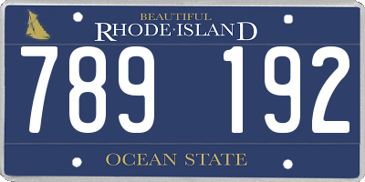 RI license plate 789192