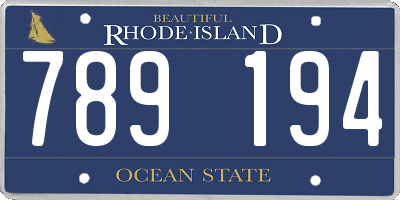 RI license plate 789194
