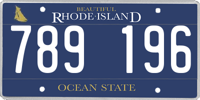 RI license plate 789196