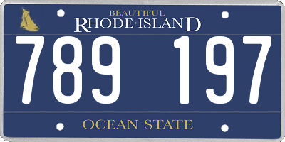 RI license plate 789197