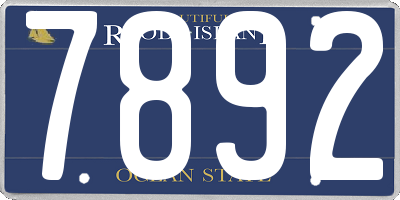 RI license plate 7892