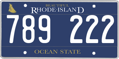 RI license plate 789222