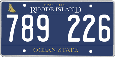 RI license plate 789226