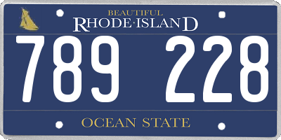 RI license plate 789228