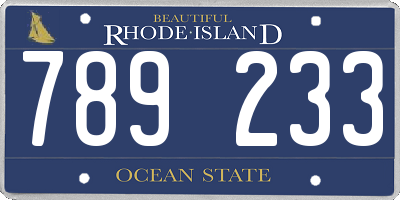 RI license plate 789233