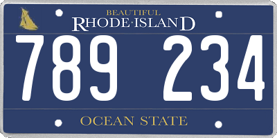 RI license plate 789234