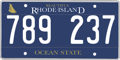 RI license plate 789237