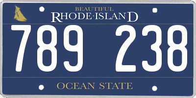 RI license plate 789238