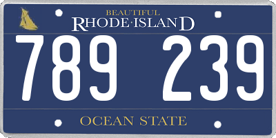 RI license plate 789239
